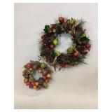 Two Decorative Fruit Wreaths