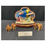 Light-Up Nativity Set with Wooden Camels