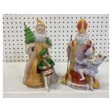 Two 9-Inch Enesco Santa Music Boxes
