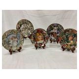 5 Decorative Christmas Plates with frames