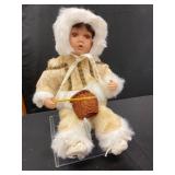 Porcelain Doll in Inuit-Inspired Attire