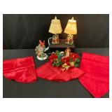 Holiday Table Decor With Working Lamps