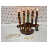 Miniature Nativity And Lighted Figurines