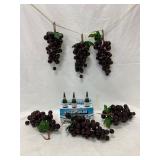 Burgundy Grape Clusters and Champagne Bubbles