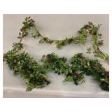 5 Holly Leaf Garlands & 3 Swags