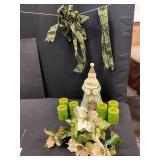 Christmas Decor Set with Santa and Candles
