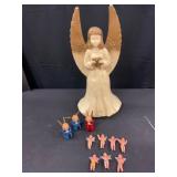 Angel Figurine Set With Cherub Ornaments