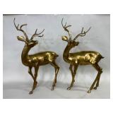 Tall Brass Deer Sculptures