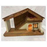 Wooden Lighted Nativity Creche Display