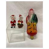 Vintage Glass Light and Clay Ornaments