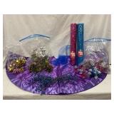 48-Inch Purple Tree Skirt With Decorations