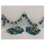 Teal/Aqua Mercury Glass Ornament Garland