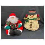 Santa Claus and Snowman Figurines Set