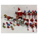 Christmas Decorations Lot With Santa Train