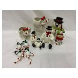 Snowmen and Elephant Figurines