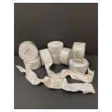 8 Rolls of 2.5-Inch Wired Zebra Ribbon