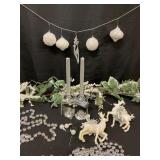 Sequin Ornaments and Flameless Candles