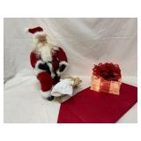 Signed R. Loyd Kneeling Santa With Accessories