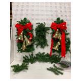 Holiday Decorations With Bells and Swags