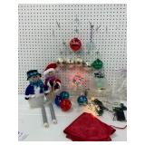 Christmas Decor Lot Including Tree Skirt