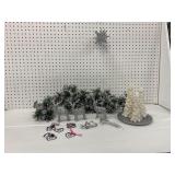 Holiday Decorations Set with Trees and Reindeer