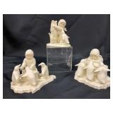 3 Porcelain Snowbabies Figurines