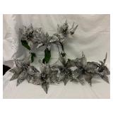 Vickerman Pewter Poinsettia Arrangement