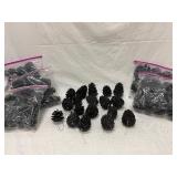 Approx 60 Black Glitter Pinecones