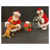 Clothtique Santa Figures with Dog and Doghouse
