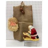 Plastic and Ceramic Santa Decorations