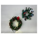 Lighted Bird Wreaths with Holly and Pinecones