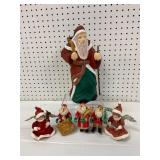 Papier-Mache Handpainted Santa Figurines