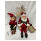 Bavarian Santa and Elf Marionettes