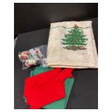 Holiday Tablecloth, Napkins, and Ornaments