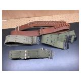 Leather Cartridge Belts And Military Style Belts