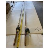 Two Vintage Zebco Fishing Rods with Reels