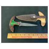 Damascus Steel Push Dagger with Resin Handle