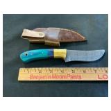 Damascus Steel Knife with Wooden Handle