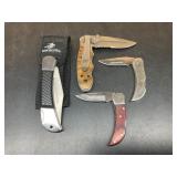 Four Winchester Folding Knives