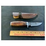 Damascus Steel Knife with Wooden Handle