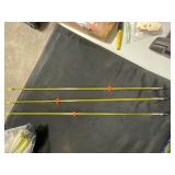 Three Yellow Fishing Speargun Shafts