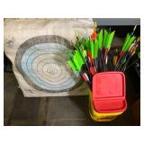 Archery Target With Arrows Lot