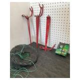 Fishing Net, Line, and Metal Stakes