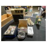 Items Including Heater, Gloves, and Collectibles