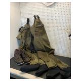 2 Size L Frogg Toggs Waders with Size 8 Hodgman Bo