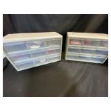Two Plastic Storage Drawer Units