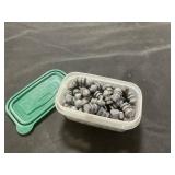 Plastic Container of Lead Bullets