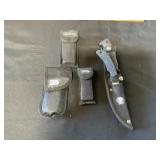 Knives and Multi-Tool in Sheaths