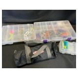 Fishing Gear with Tackle Boxes and Tools