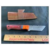 Damascus Steel Knife with Wooden Handle